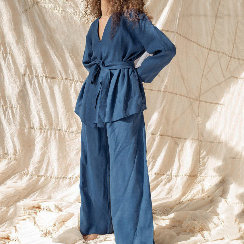 Cotton Linen Pajama Set