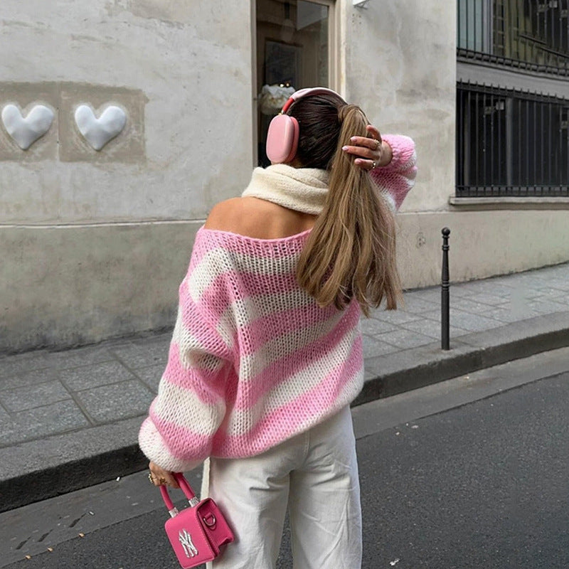 Cozy Striped Pullover Sweater