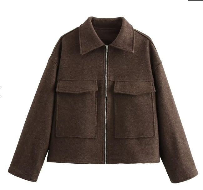 Retro Polo Collar Coat