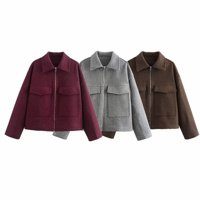 Retro Polo Collar Coat