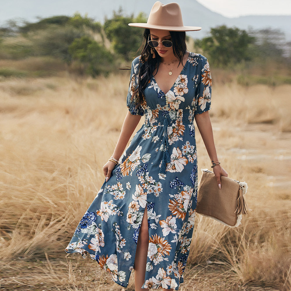 Floral V-Neck Summer Dress
