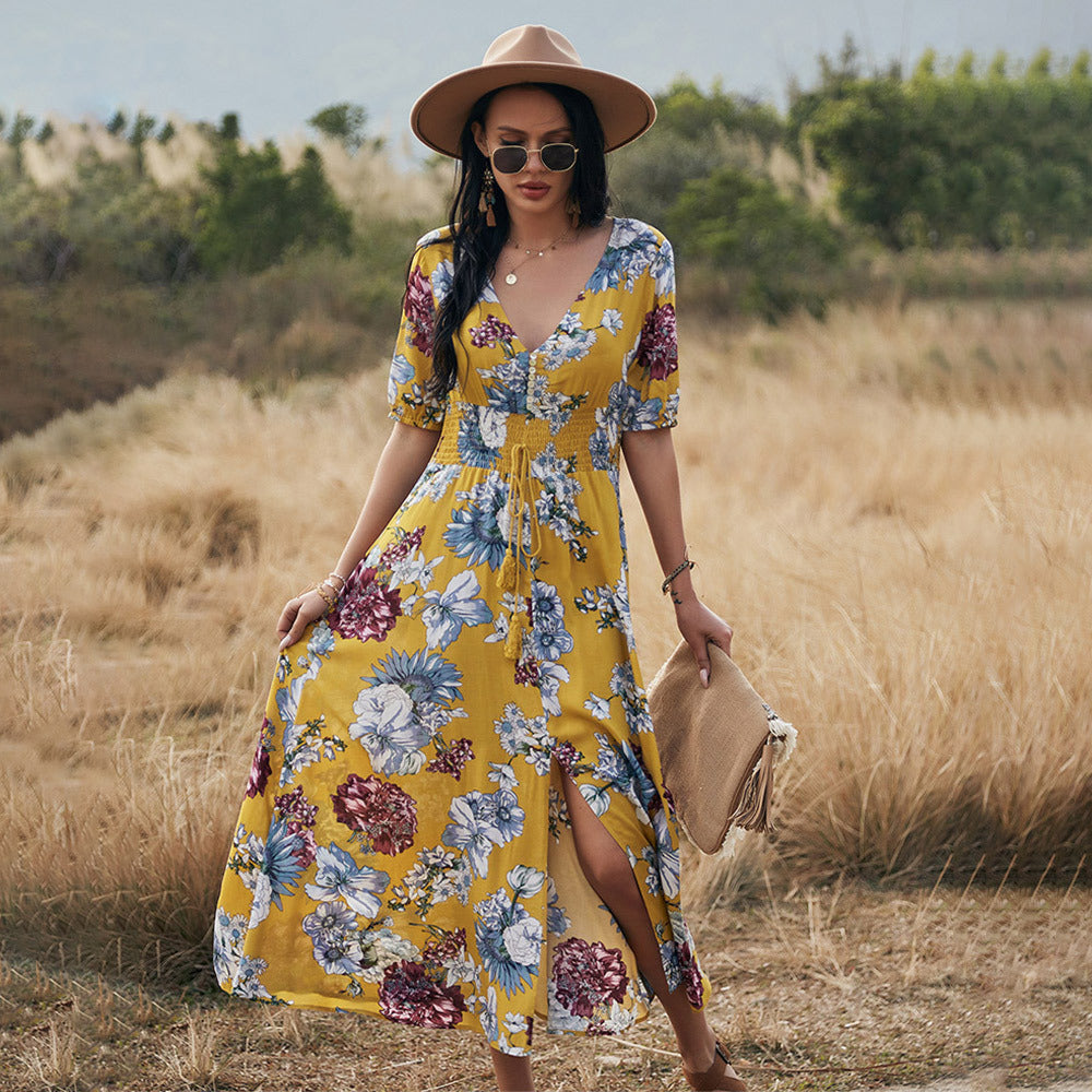 Floral V-Neck Summer Dress