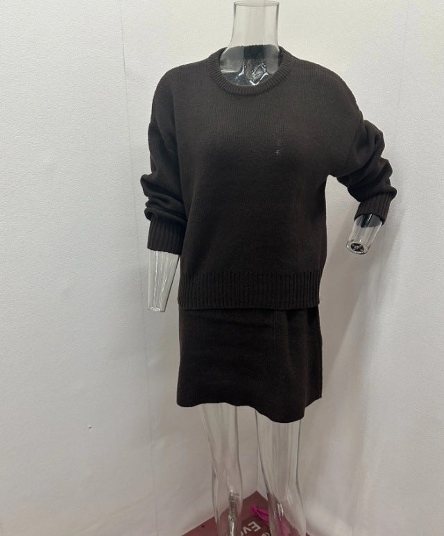 Elegant Knit Sweater Skirt Set