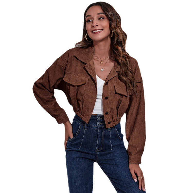 Chic Corduroy Short Coat