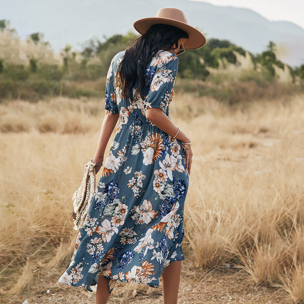 Floral V-Neck Summer Dress