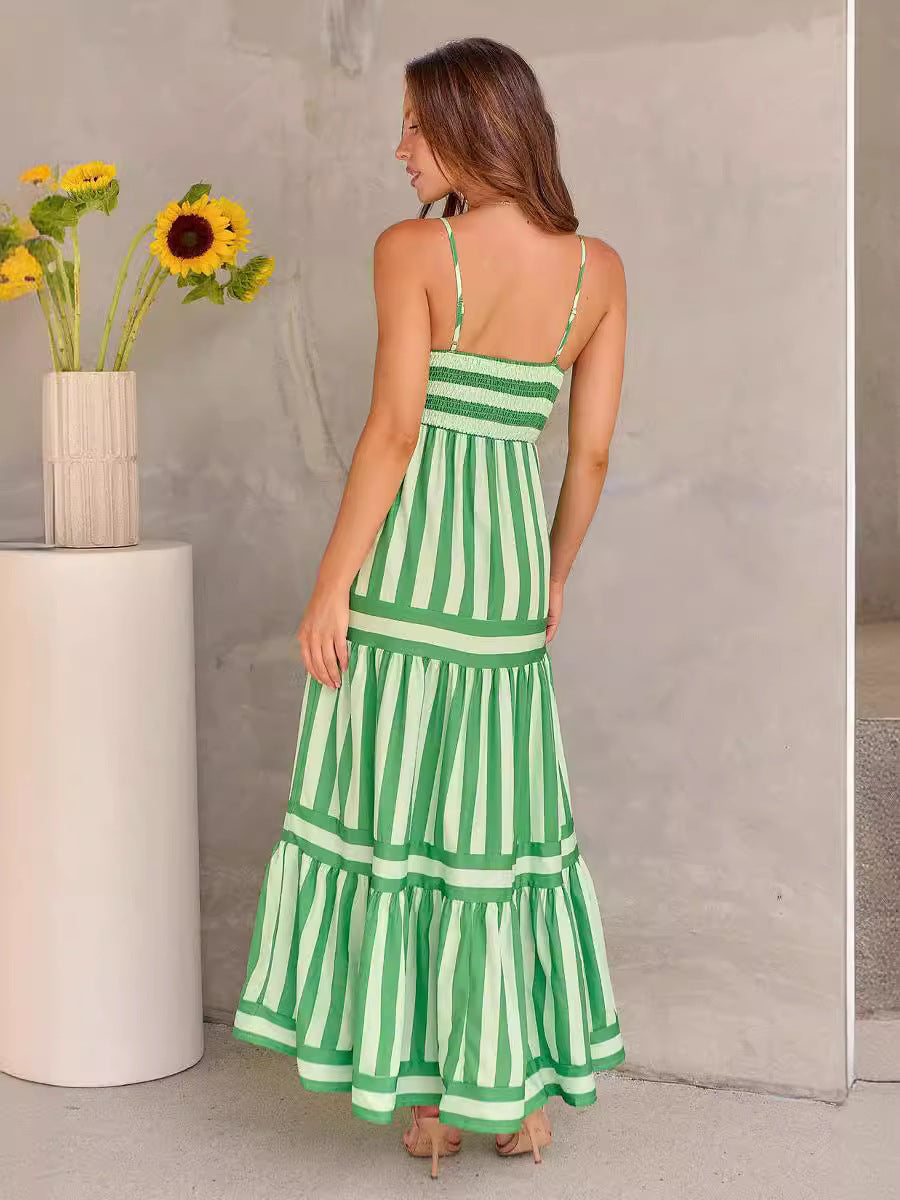 Striped Square Neck Dress