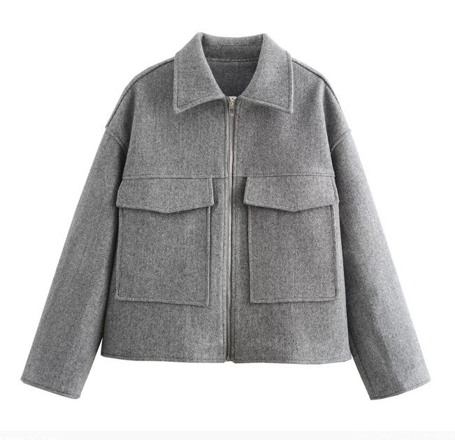 Retro Polo Collar Coat