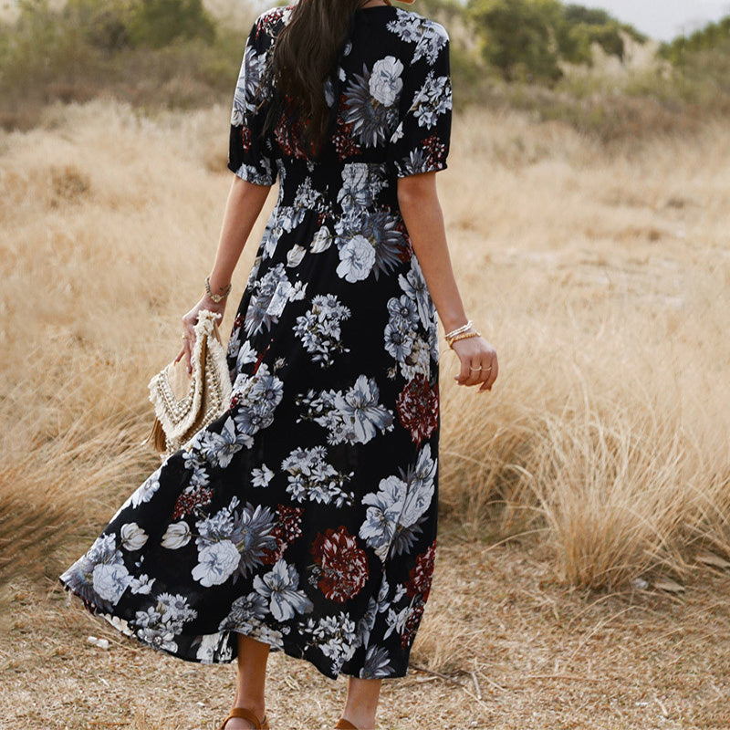 Floral V-Neck Summer Dress