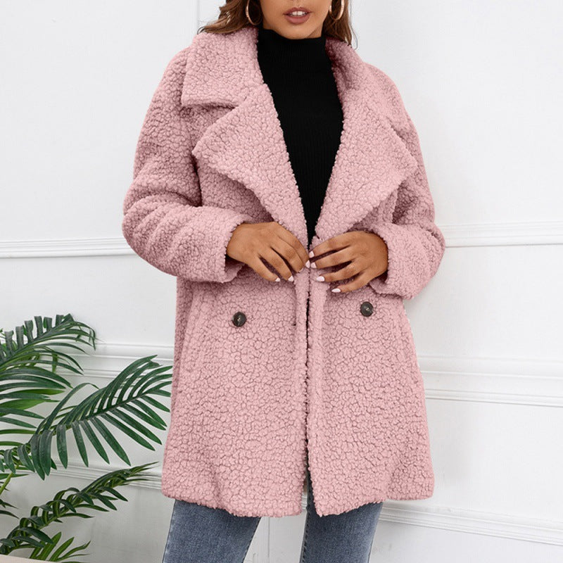 Plush Lamb Fur Coat